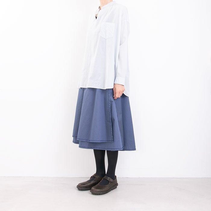 ホームスパン超美品 ダークグレー フレアスカート 再入荷** homspun ホームスパン W/Lラップフレアスカート