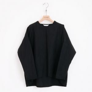 【homspun】ビッグシルエット ノーカラー プルオーバーブラウス homspun ホームスパン ハイカウントギンガム＆ストライプBIGプル