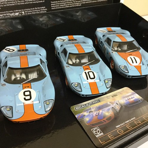 シルバーグレー サイズ スロットカー1/32 scalextric Gulf-GT40 3台