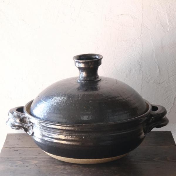 土鍋 黒釉9寸5分鍋 - 宙 SORA