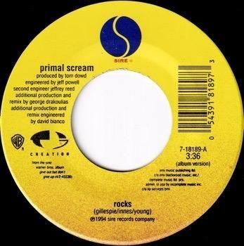 PRIMAL SCREAM / ROCKS(7インチ) - SLAP LOVER RECORD