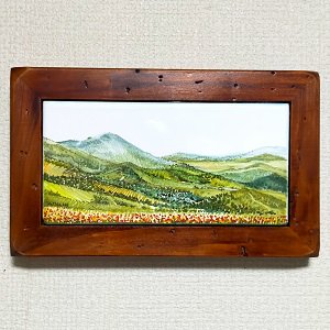 古木額入・陶画＜ウンブリアの風景＞A - Bottega 