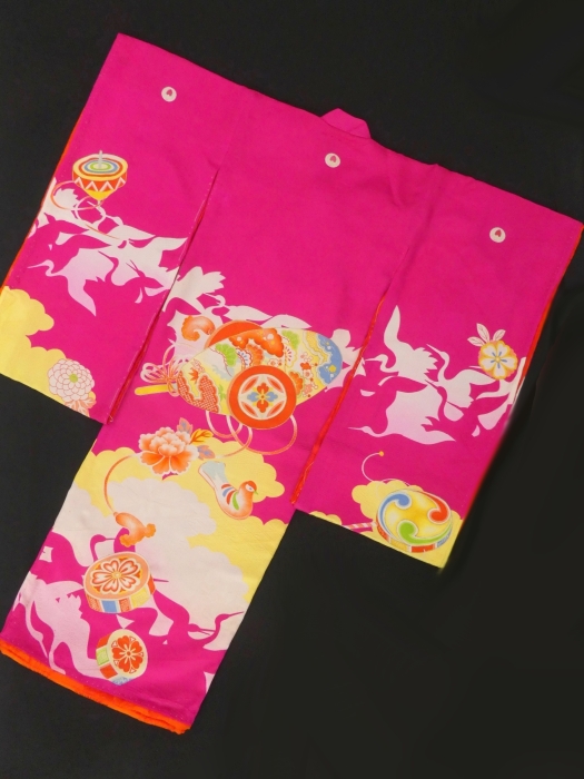 仕付け糸付き アンティーク 女の子 子供着物 NO2 子供着物 - 雅星本店