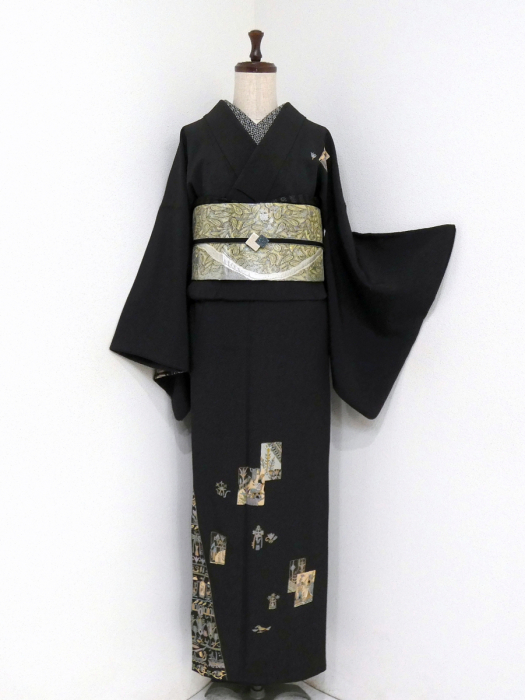 未着用に近い！アンティークの仕立て直し＊エキゾチック＊訪問着＊１５４ｃｍ＊裄６６ 182344897.jpg?cmsp_timestamp=