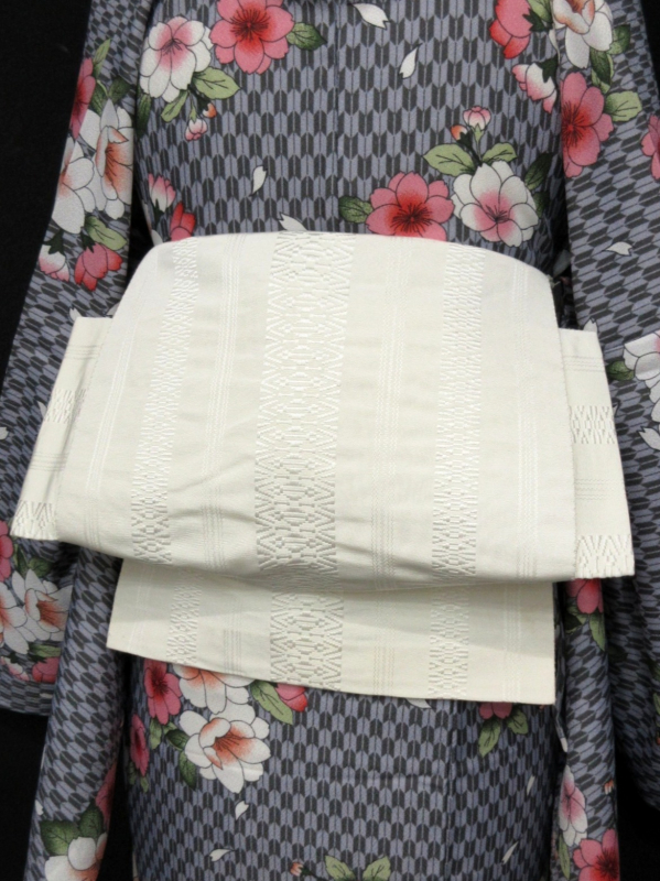 雅星本店 オリジナル半幅帯 花柄 グレー 商品検索 - 雅星本店 -アンティーク着物リサイクル着物の通販