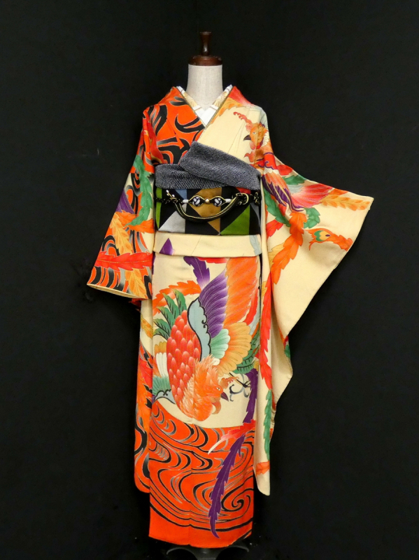 未使用近い　美品　袷　正絹　振袖フルセット　身丈162 裄64 袖丈96 未使用近い 美品 正絹 袷 訪問着 フルセット やまと 身丈162 裄