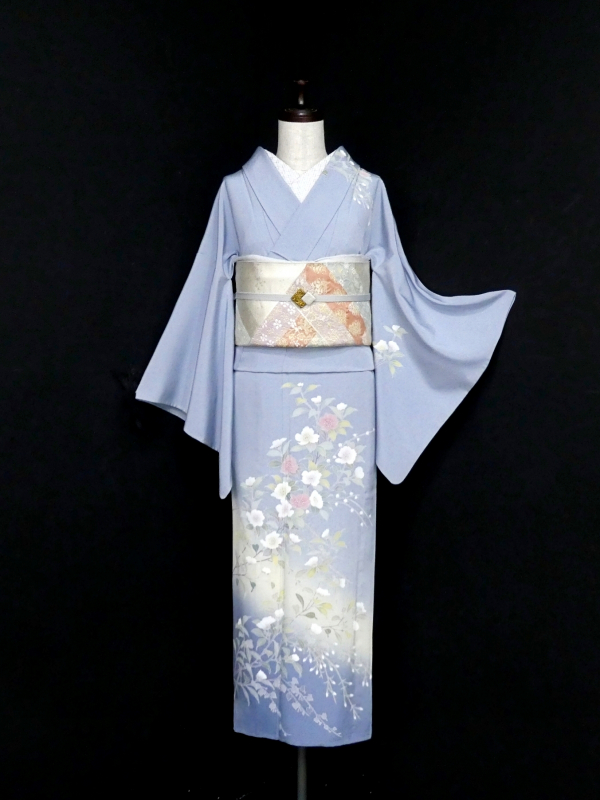 美品 単衣 裄67．5ｃｍ 本加工染 訪問着 正絹 未使用 Ｈｓ567 美品 単衣 裄67．5cm 本加工染 訪問着 正絹 未使用 Hs567