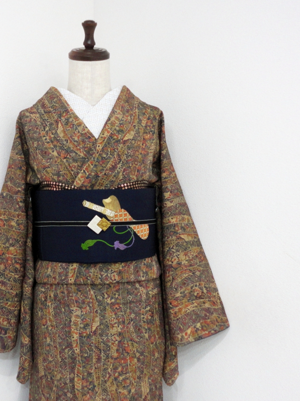 【アンティーク　未使用】縮緬　小紋 楽天市場】アンティーク 着物 縮緬の通販