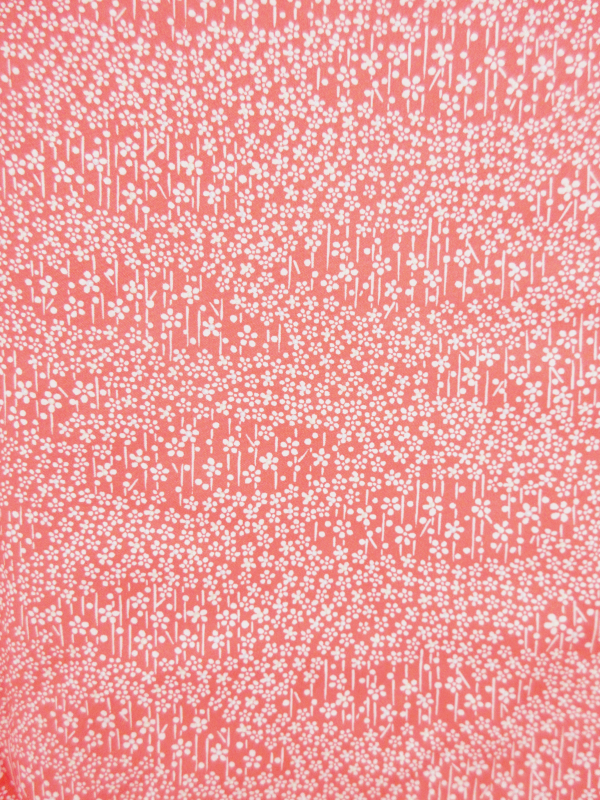 美品 正絹 長襦袢 袷 着物 119 アンティーク 鶴 赤 横幅たっぷり