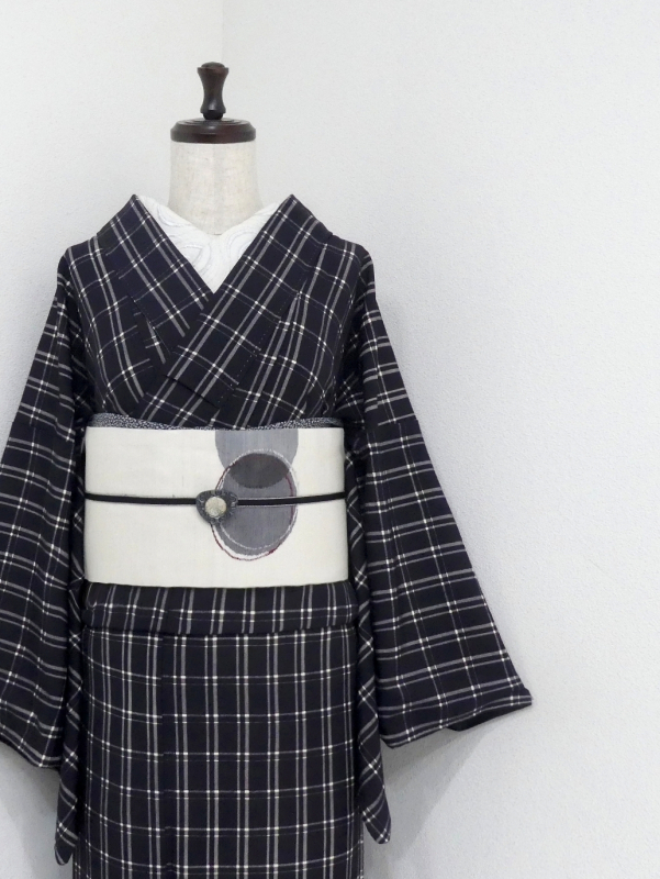 雅星本店 オリジナル半幅帯　花柄　グレー 雅星本店 －アンティーク着物リサイクル着物の通販ショップ