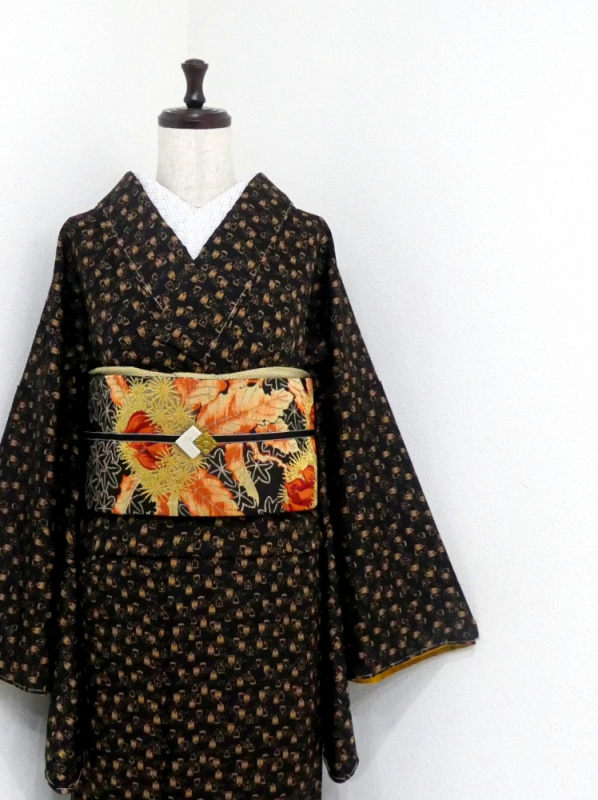 単衣　トールサイズ　小紋　美品　スカイブルー　裄68 単衣 トールサイズ 小紋 美品 スカイブルー 裄68 - メルカリ