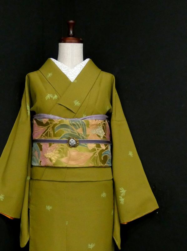 単衣 トールサイズ 小紋 美品 スカイブルー 裄68 単衣 トールサイズ