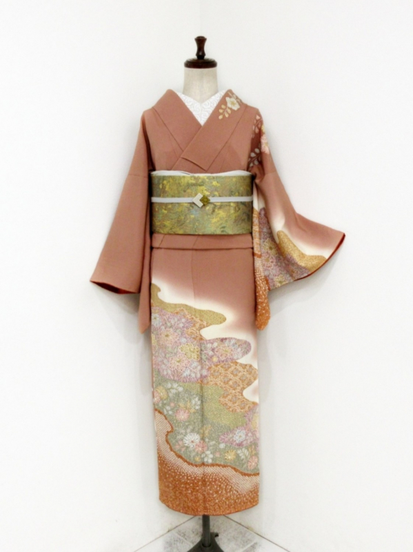 ク*ー様 比較的美品　袷　正絹　訪問着フルセット 身丈158 裄69 ク*ー様 比較的美品 袷 正絹 訪問着フルセット 身丈158 裄69