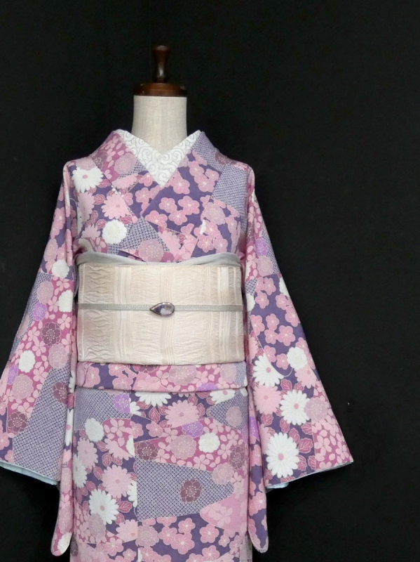 合*3様 着物 裄67 単衣 正絹 小紋 ペイズリー 暈し染め U-9599 合*3様 着物 裄67 単衣 正絹 小紋 ペイズリー 暈し染め U-