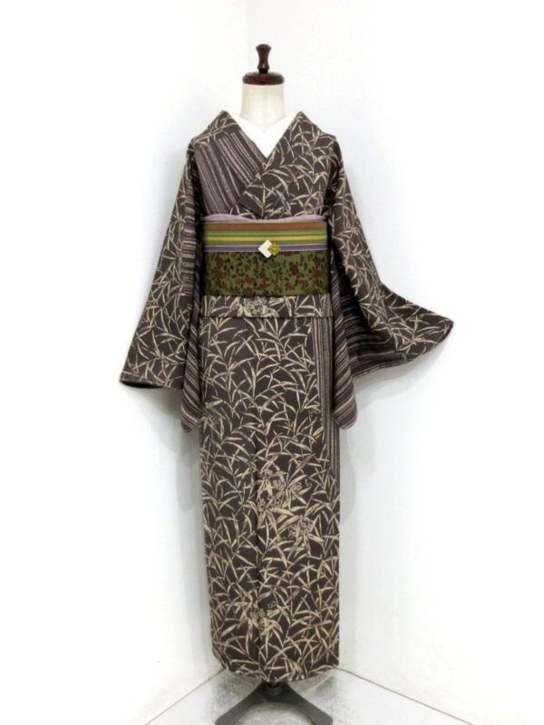 y*6様 新品　美品　高級化繊 地紋入　袷　訪問着　フルセット　身丈160 裄6 a1192-9_1.jpg