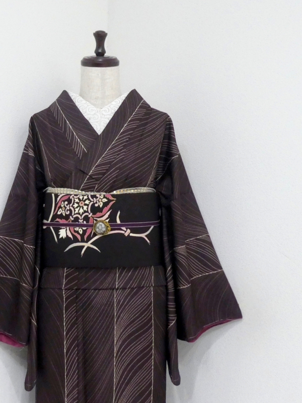 雅星本店 オリジナル半幅帯　花柄　グレー 雅星本店 オリジナル半幅帯 花柄 グレー 雅星本店 オリジナル半幅帯 花