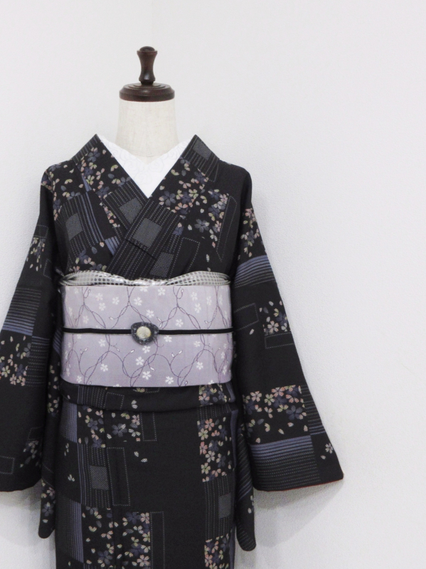 単衣　トールサイズ　小紋　美品　スカイブルー　裄68 単衣 トールサイズ 小紋 美品 スカイブルー 裄68