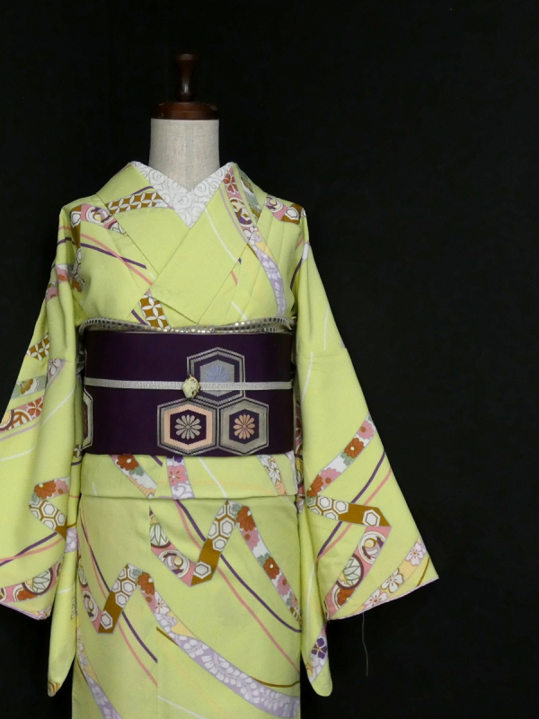 単衣 トールサイズ 小紋 美品 スカイブルー 裄68 単衣 トールサイズ