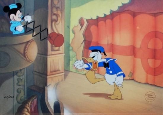 プレゼントを選ぼう セル画 ディズニー ミッキー ピート ドナルド 絵画 タペストリ