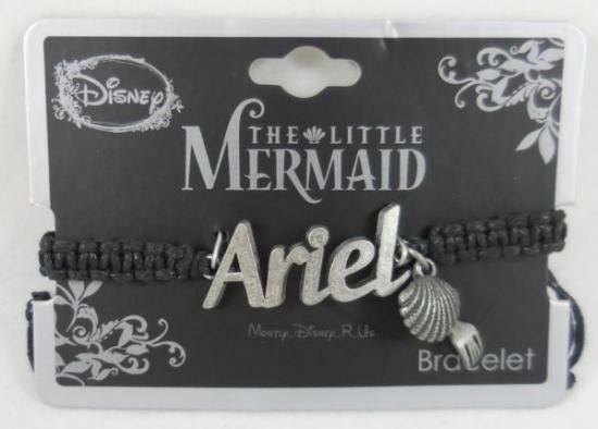 New Disney The Little Mermaid Ariel Statement W Fork Charms Black Cord Bracelet ディズニーフィギュア グッズ通販店舗 ディズニーコレクション