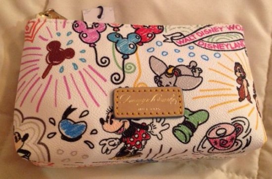 NWT DISNEY DOONEY BOURKE SKETCH PRINT TINKER BELL DUMBO COSMETIC