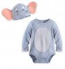 Disney Store Dumbo Baby Costume Bodysuit Outfit & Hat Size 3 6 9 12 18 24 Months