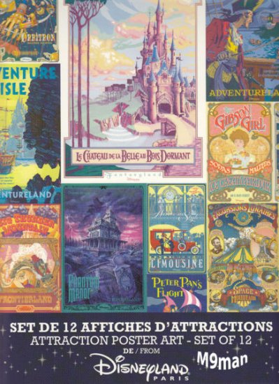 RARE Disneyland Paris - Attraction Poster Art Print - Set of 12 +