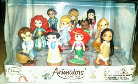 ディズニー、アニメータードールの人形セット（ベル、ラプンツェル、白雪姫）その他1個3500円