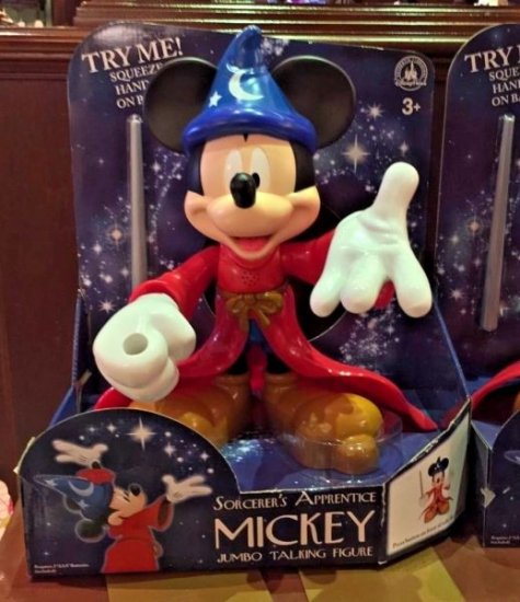 DISNEY PARKS SORCERER APPRENTICE MICKEY MOUSE JUMBO TALKING FIGURE