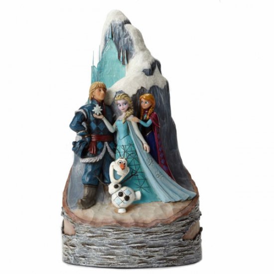 Disney Jim Shore Frozen Elsa, Anna, Kristoff & Olaf Carved By Heart