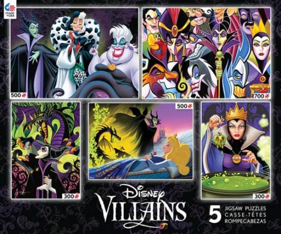 disney villains collection 5 in 1 puzzle ursula maleficent evil queen new w  box - ディズニーフィギュア・グッズ通販店舗 ディズニーコレクション