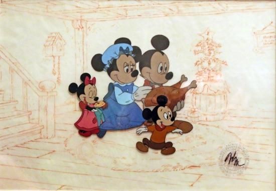 ディズニー クリスマス スレイライド 限定版画　ディズニーセル画 Disney ディズニー ミッキーマウス サンタミッキー クリスマス