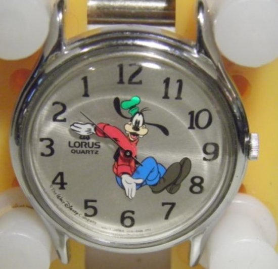 バンドレザーバンドディズニー　グーフィー　腕時計
