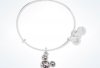 Disney Mickey Mouse Birthstone Bangle by Alex and Ani April Silver Finish New