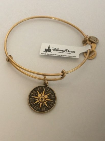 Disney Disneyland Mickey Fun Wheel Alex Ani Gold Finish Bracelet