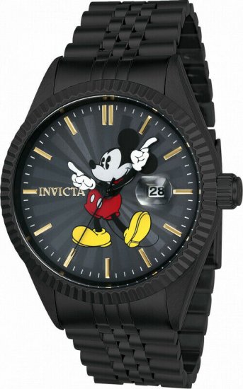 Invicta ミッキーマウス カジュアル メンズ ウォッチ 腕時計 ブラック