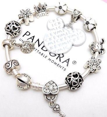 パンドラ Pandora ミッキーマウス チャーム ブレスレット White Mickey ...