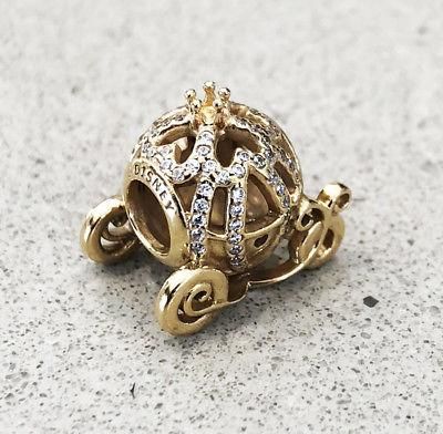 値下げ Pandora チャーム パンドラ Pave 14K Clip ゴールドチャーム ...