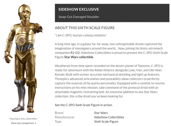Star Wars スター・ウォーズ ディズニー C-3PO Exclusive フィギュア