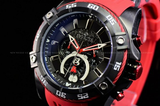 INVICTA インビクタ ディズニー リムエドボルト バイパークロノ レッドブラック コンバット 時計 - ディズニーフィギュア・グッズ通販店舗  ディズニーコレクション