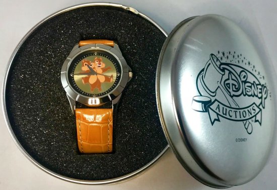 ディズニー チップ＆デール レザー腕時計 缶ケース付き Disney Auctions - ディズニーフィギュア・グッズ通販店舗 ディズニーコレクション