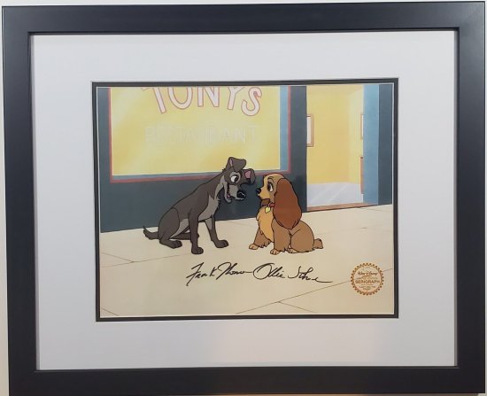 ディズニー セル画 わんわん物語 サイン入り Lady and the Tramp Disney Sericel Signed Frank  Thomas Ollie 1988 - ディズニーフィギュア・グッズ通販店舗 ディズニーコレクション