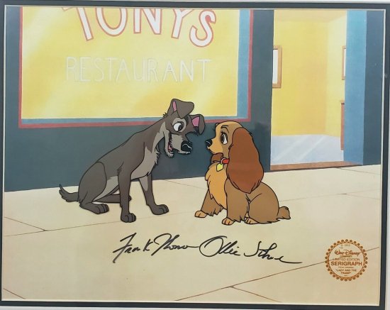 ディズニー セル画 わんわん物語 サイン入り Lady and the Tramp Disney Sericel Signed Frank  Thomas Ollie 1988 - ディズニーフィギュア・グッズ通販店舗 ディズニーコレクション