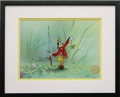 美品 Disney ディズニーセル画「グーフィーのフィッシング」アニメーション 美品 Disney ディズニーセル画「グーフィーのフィッシング