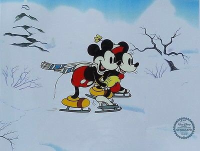 M3)Disney セル画 モノクロ ミッキー ミニー -