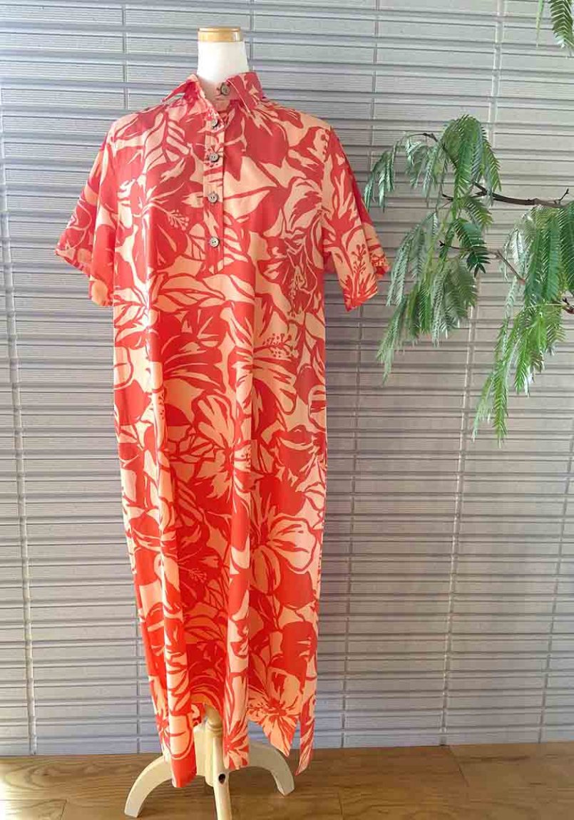 ロングシャツワンピース ハワイアンショップ Launa Hawaii