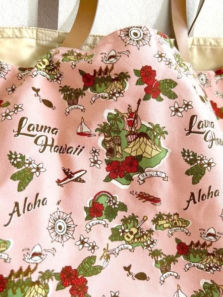 トートバッグ サブ ショルダー リバーシブル ハワイ 葉 フラワー ハンドメイド リバーシブルハワイアン柄トートバッグ