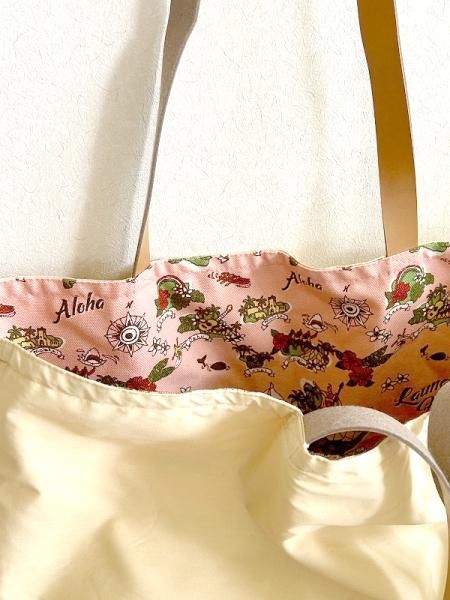 リバーシブルハワイアン柄トートバッグ