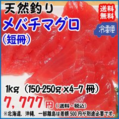 天然 釣り 【 メバチマグロ 】（150-250g×4-7柵） 冷凍 血合いスジ無し 真空パック 送料無料 宇和海の幸問屋