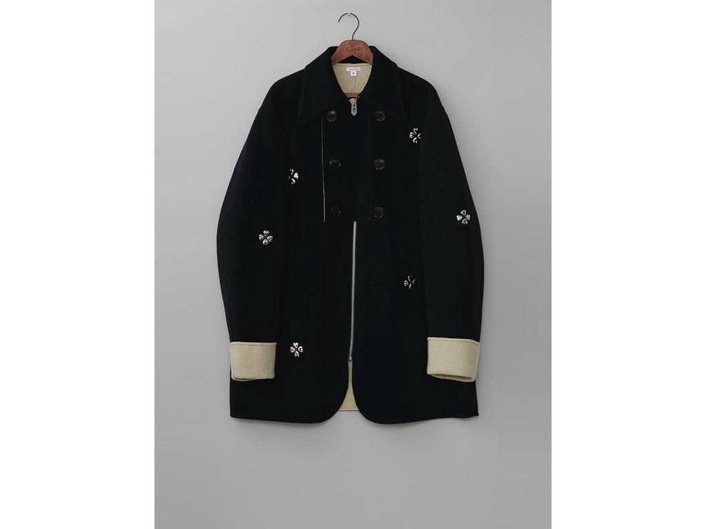 ご検討よろしくお願い致しますMASU ZIP-UP CLOVER STUDS COAT 48